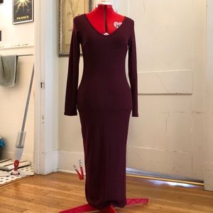 New Mode USA Maroon knit Dress with Side Slit